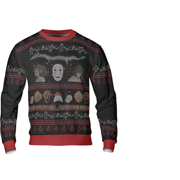 Spirited Away Characters Christmas Sweatshirt Style 2 Ghibli Store ghibli.store