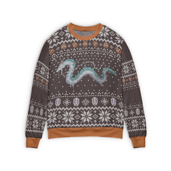 Spirited Away Characters Ugly Christmas Sweater Style 4 Ghibli Store ghibli.store