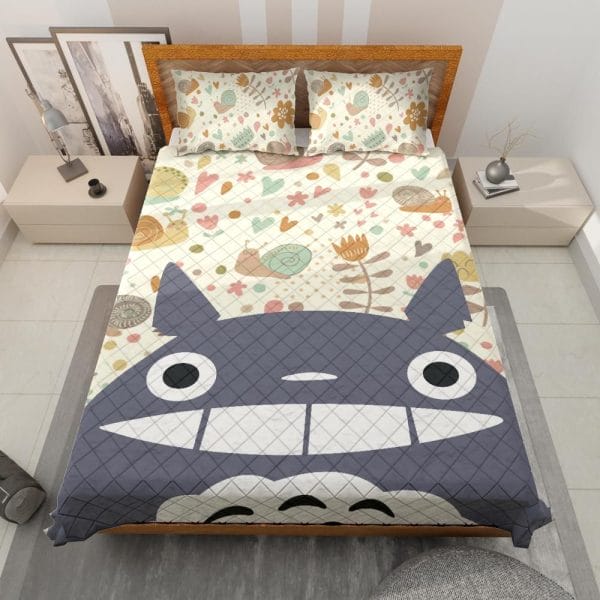 Smiling Totoro Quilt Bedding Set Ghibli Store ghibli.store