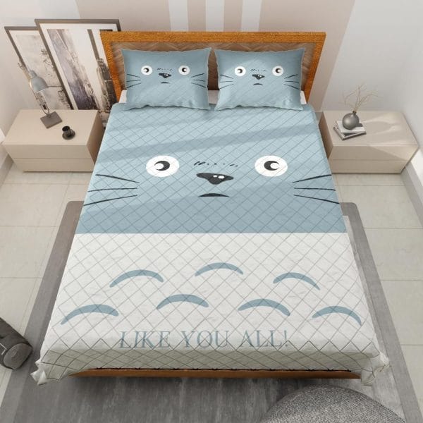 Totoro and Snorlax At The Bus Stop Quilt Bedding Set Ghibli Store ghibli.store