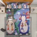 Totoro and Snorlax At The Bus Stop Quilt Bedding Set Ghibli Store ghibli.store