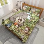 Totoro and The Girls Quilt Bedding Set Ghibli Store ghibli.store
