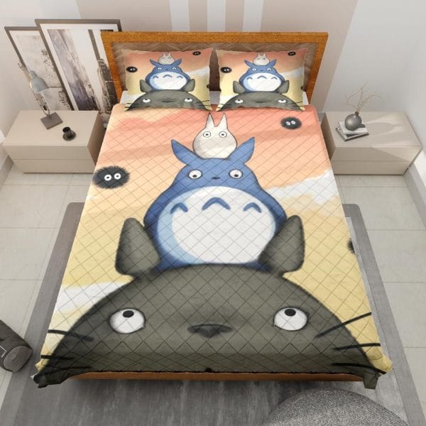 Totoro Family Quilt Bedding Set Ghibli Store ghibli.store