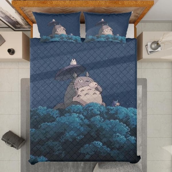 Totoro Flute Night Quilt Bedding Set Ghibli Store ghibli.store
