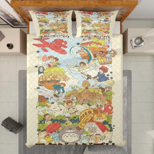 Studio Ghibli Compilation Quilt Bedding Set Ghibli Store ghibli.store
