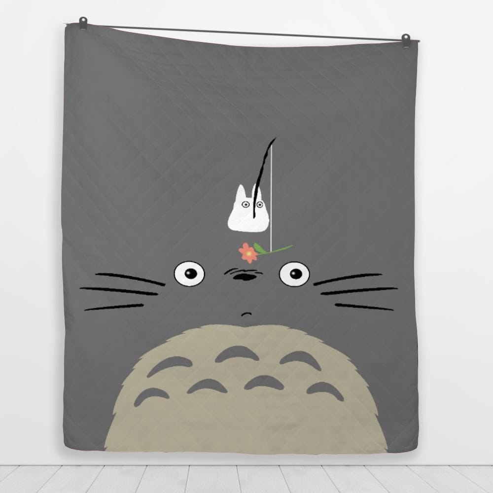 Gray Totoro Quilt Blanket