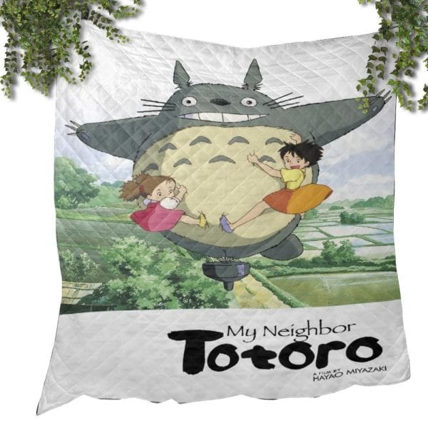 Totoro and The Girls Quilt Blanket