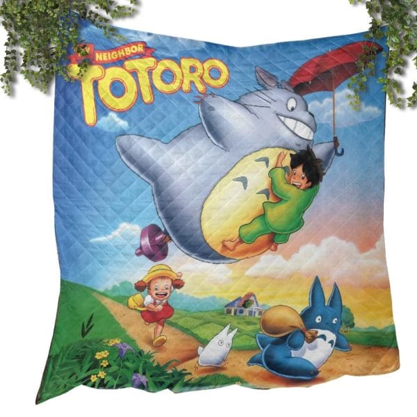 Umbrella Totoro Colorful Quilt Blanket Ghibli Store ghibli.store