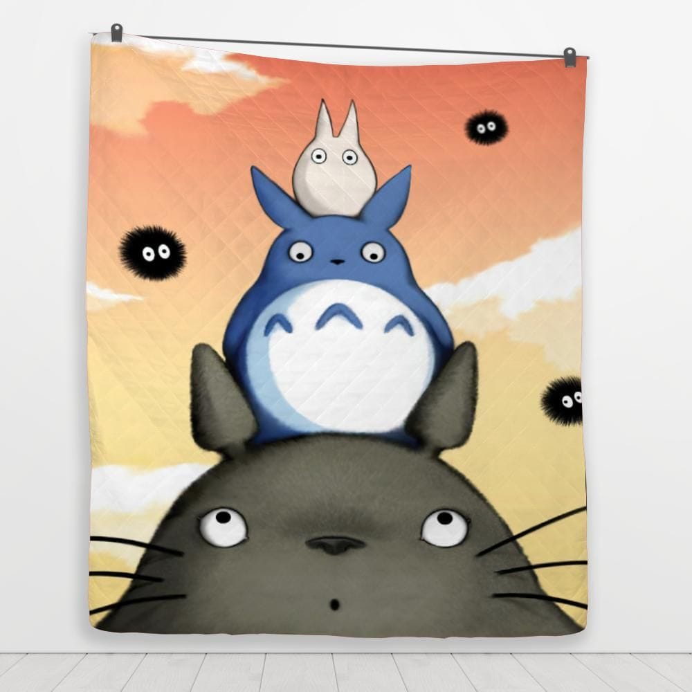 Totoro Family Quilt Blanket