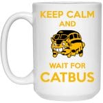 My Neighbor Totoro Keep Calm and Wait for Cat Bus Mug 15Oz