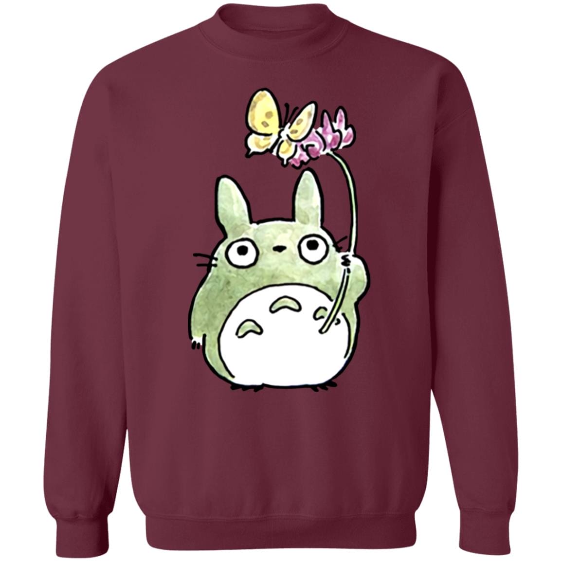 Totoro with Butterfly Cute Drawing Sweatshirt
