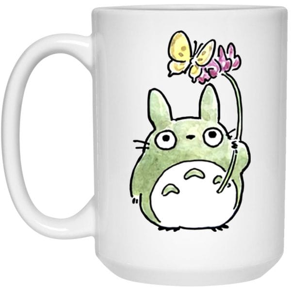 Totoro with Butterfly Cute Drawing Mug