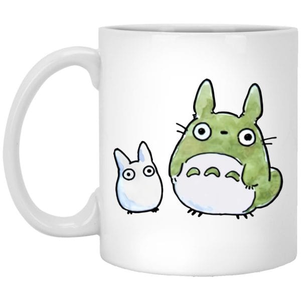 Totoro and the Big Leaf Cute Drawing Mug