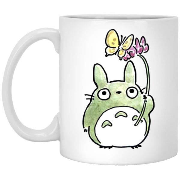 Totoro and the Big Leaf Cute Drawing Mug Ghibli Store ghibli.store