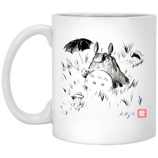 Totoro And The Girls Ink Painting Mug Ghibli Store ghibli.store