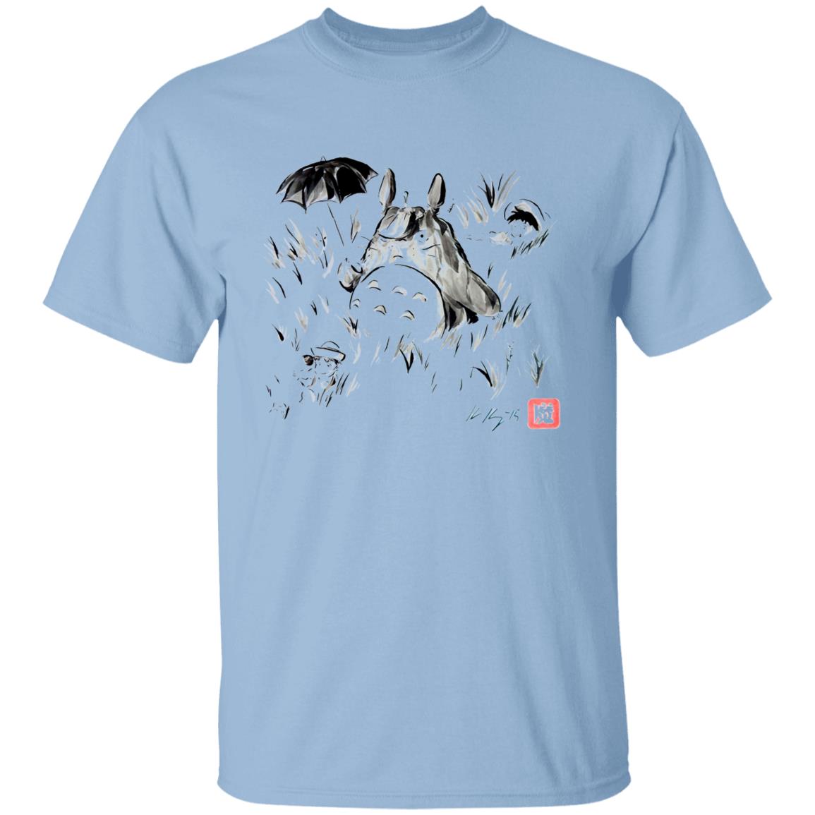 Totoro And The Girls Ink Painting T Shirt