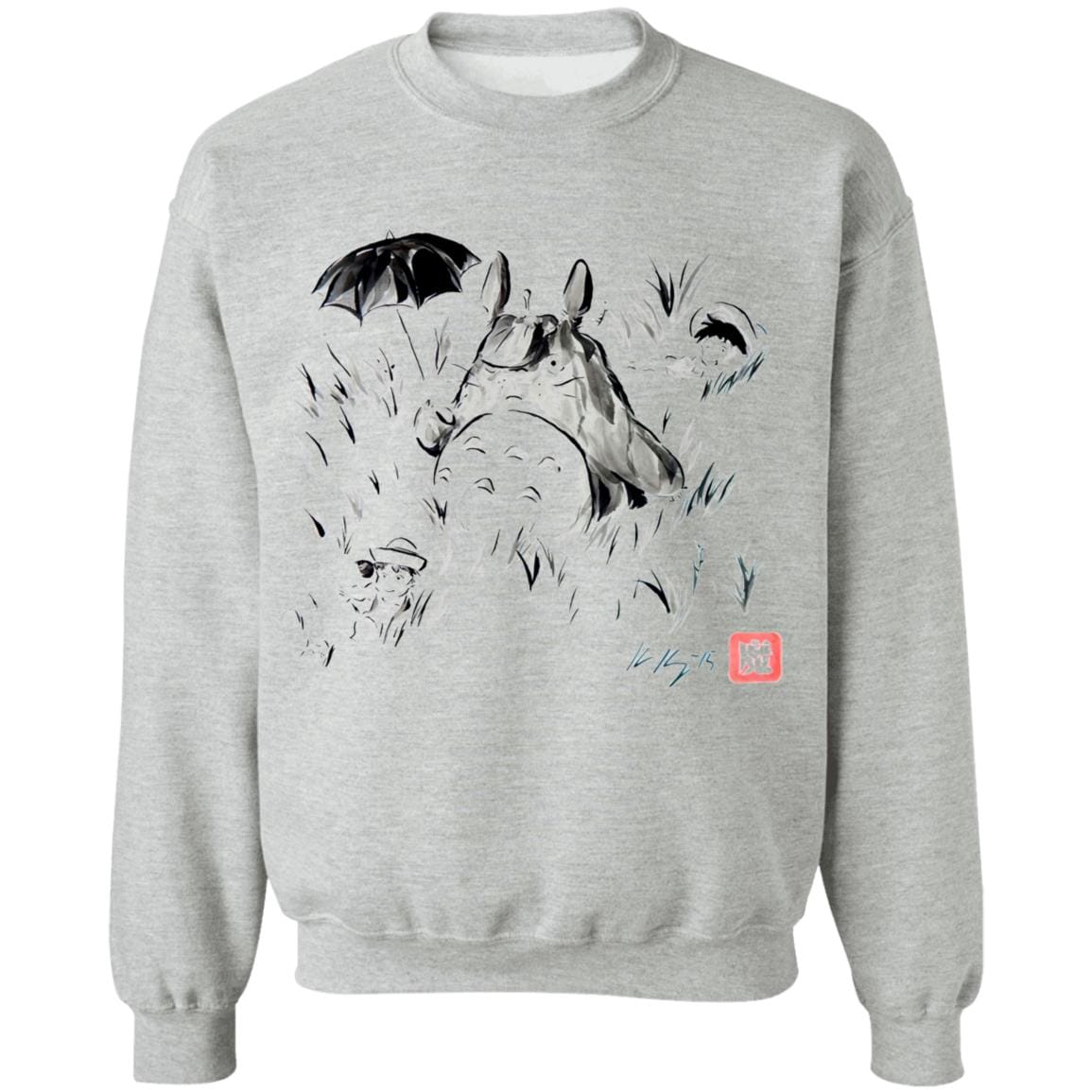 Totoro And The Girls Ink Painting Sweatshirt