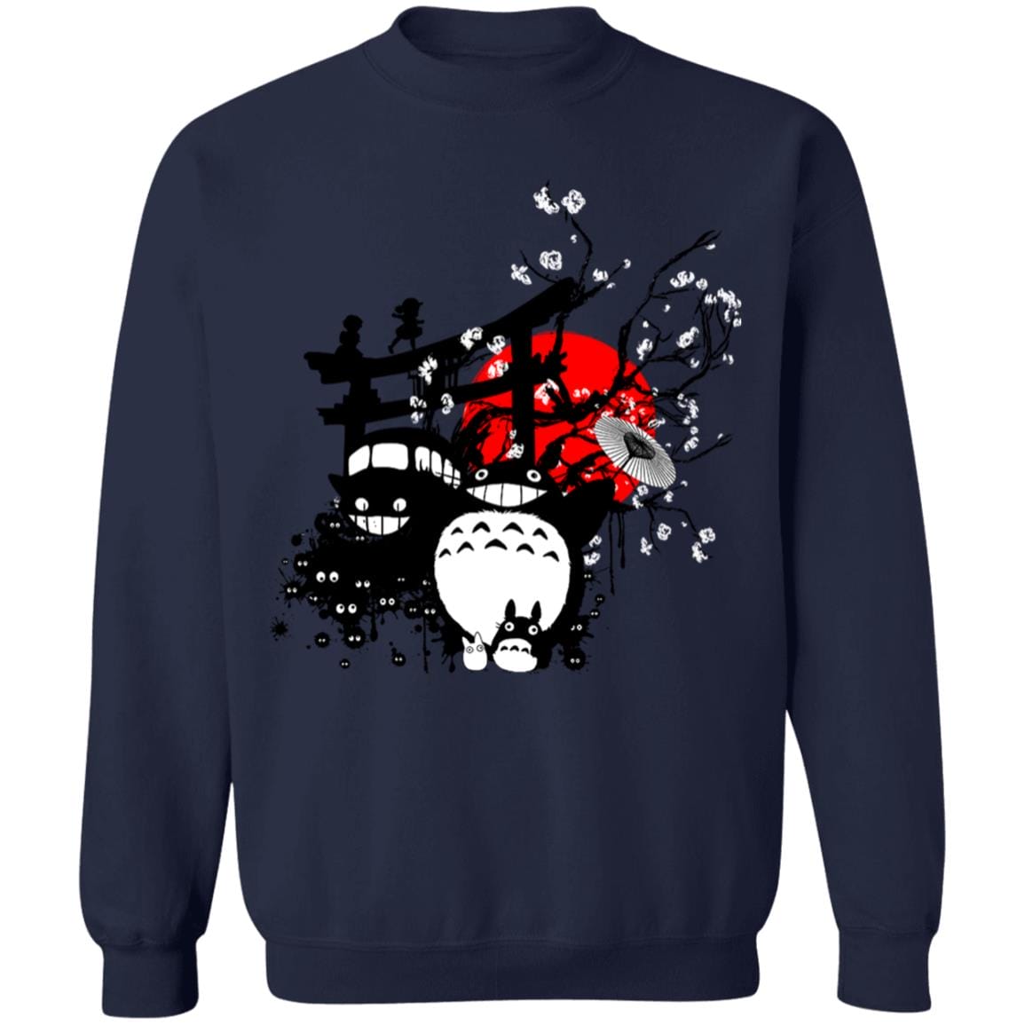 Totoro and Friends by the Red Moon Sweatshirt