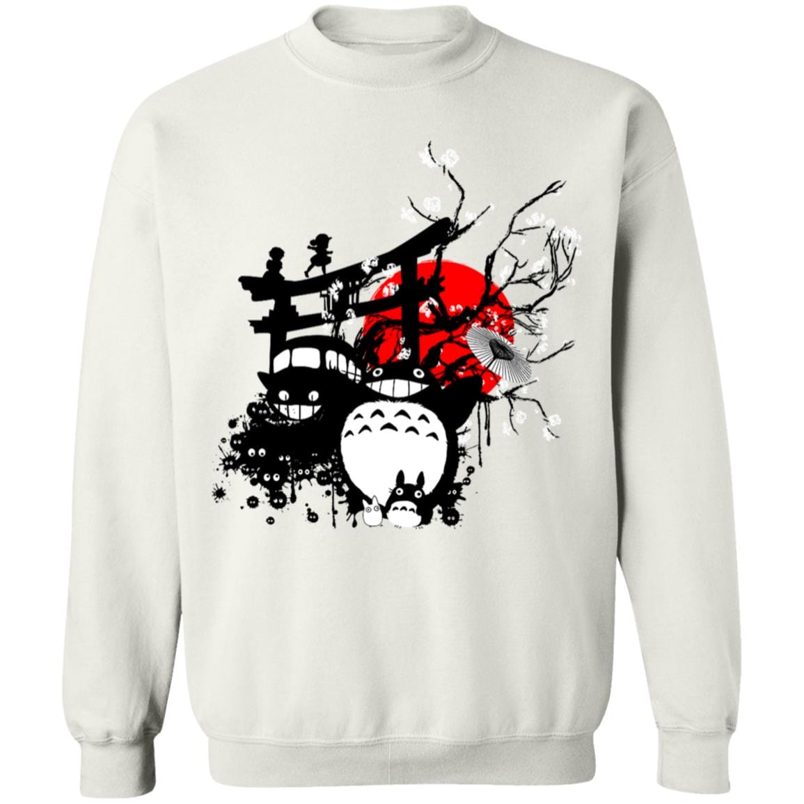 Totoro and Friends by the Red Moon Sweatshirt