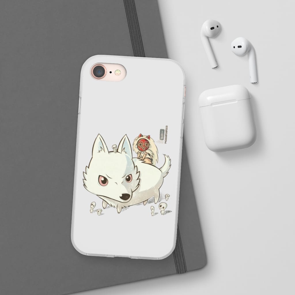 Princess Mononoke and The Wolf Cute Chibi Version iPhone Cases