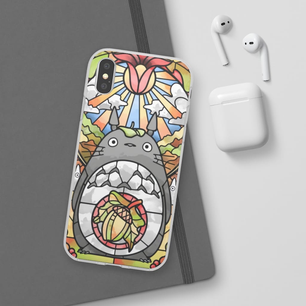 Totoro Stained Glass Art iPhone Cases