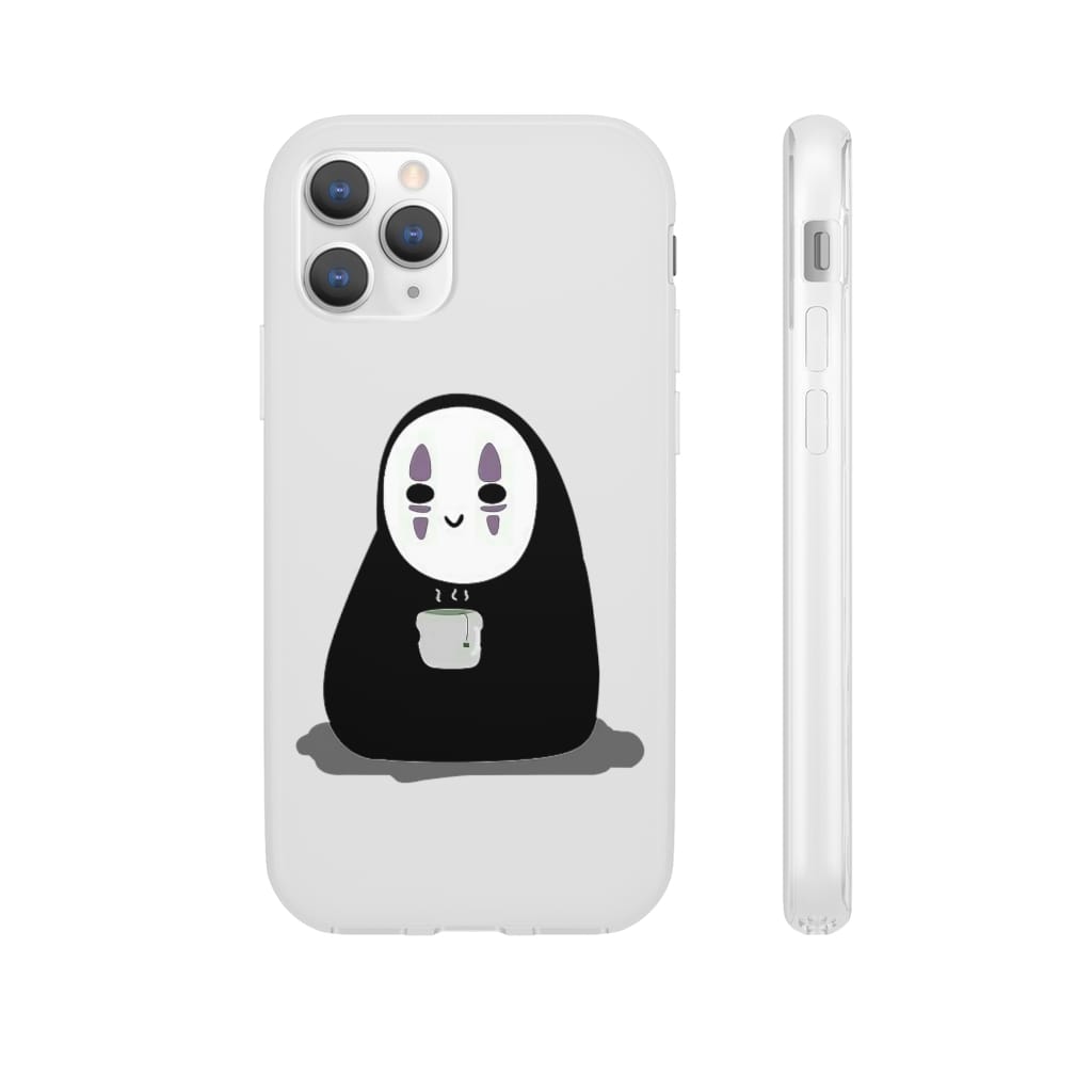 Cute No Face Kaonashi Drinking Hot Tea iPhone Cases
