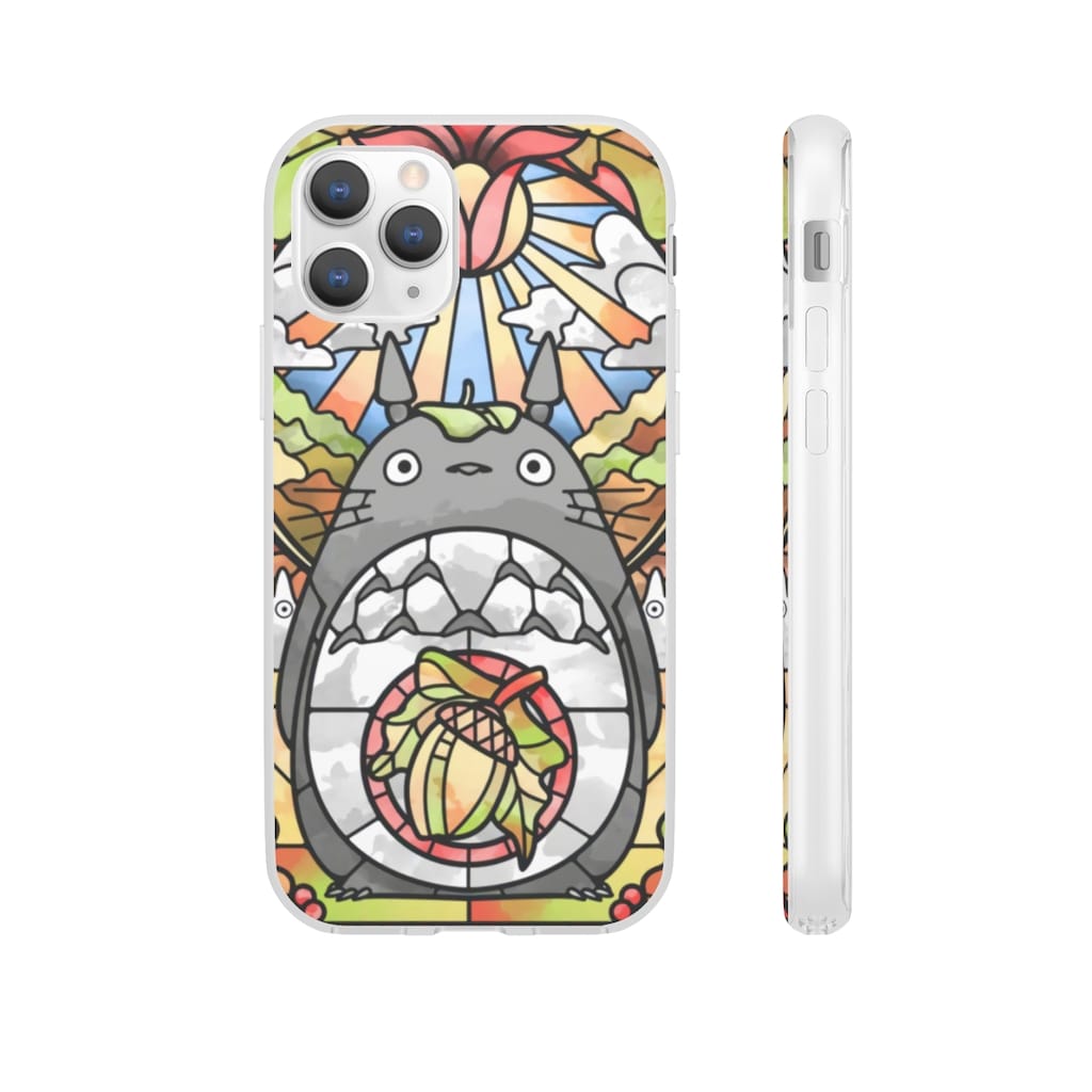 Totoro Stained Glass Art iPhone Cases