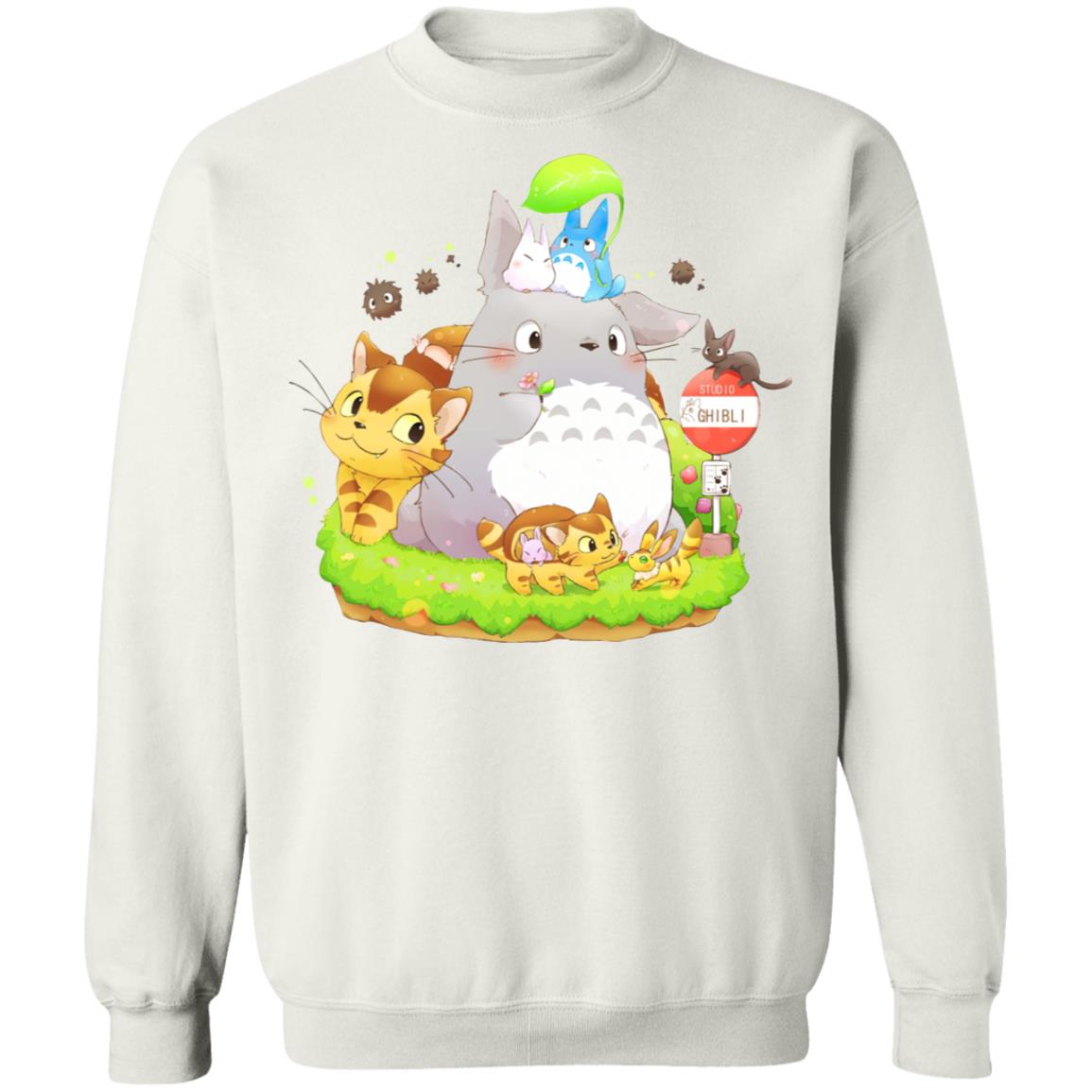 Totoro Family and The Cat Bus Sweatshirt