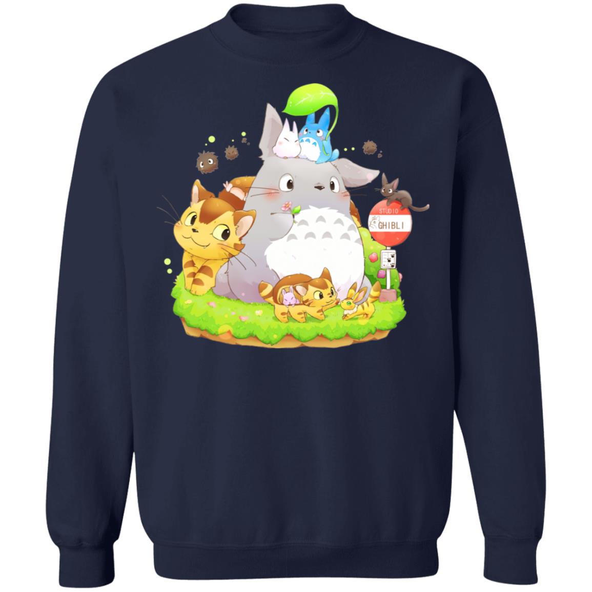 Totoro Family and The Cat Bus Sweatshirt