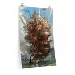 Howl’s Moving Castle Watercolor Fanart Poster Ghibli Store ghibli.store