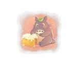 Totoro Eating Cake Stickers Ghibli Store ghibli.store