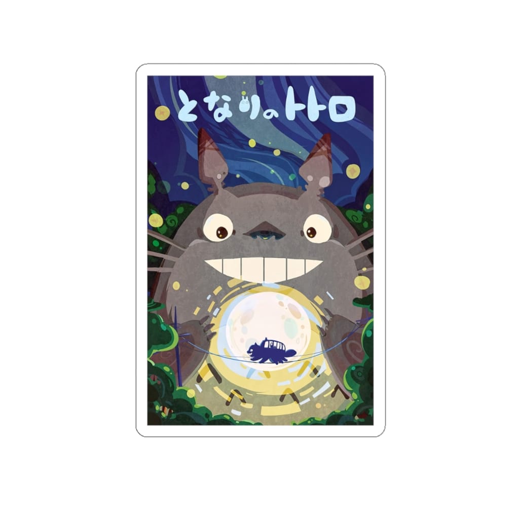 Totoro Holding the Catbus Stickers