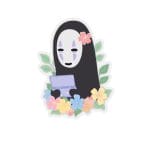 Spirited Away No Face Kaonashi Cute Flower Sticker Ghibli Store ghibli.store