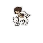 Princess Mononoke and the Wolf Chibi Stickers Ghibli Store ghibli.store