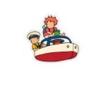 Ponyo and Sosuke on the Boat Sticker Ghibli Store ghibli.store