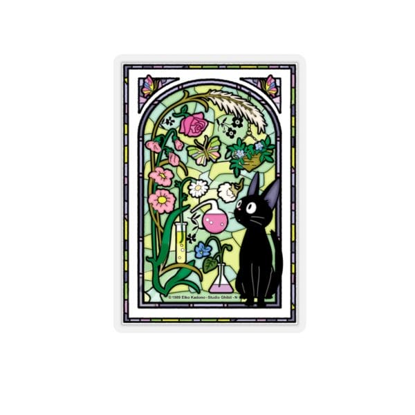 Jiji by the Stained Glass Window Stickers Ghibli Store ghibli.store