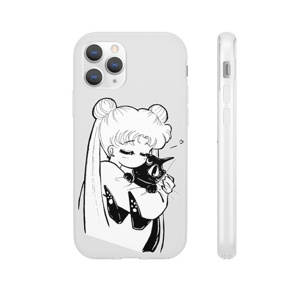 Sailor Moon – Usagi hugging Luna iPhone Cases