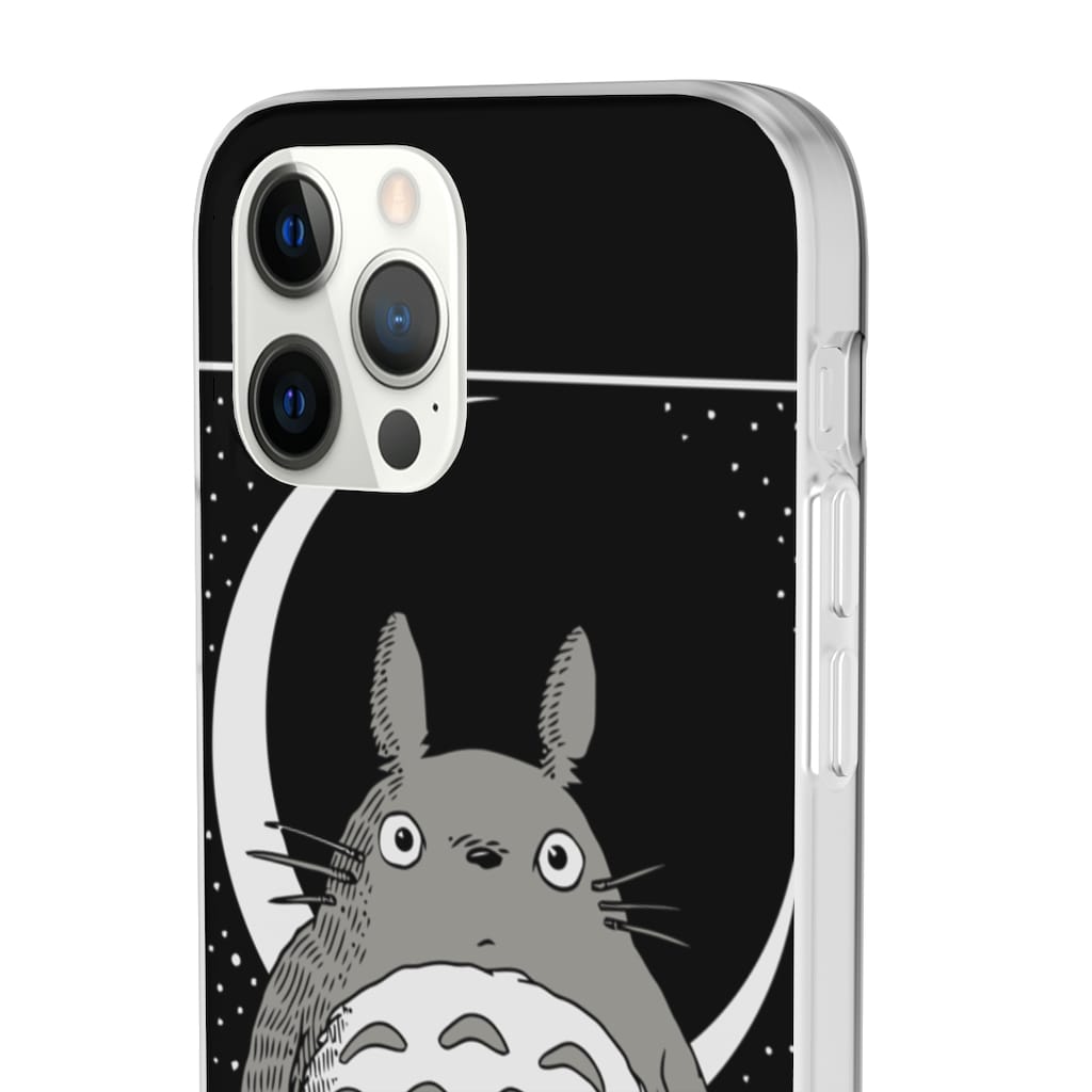 My Neighbor Totoro by the Moon Black & White iPhone Cases