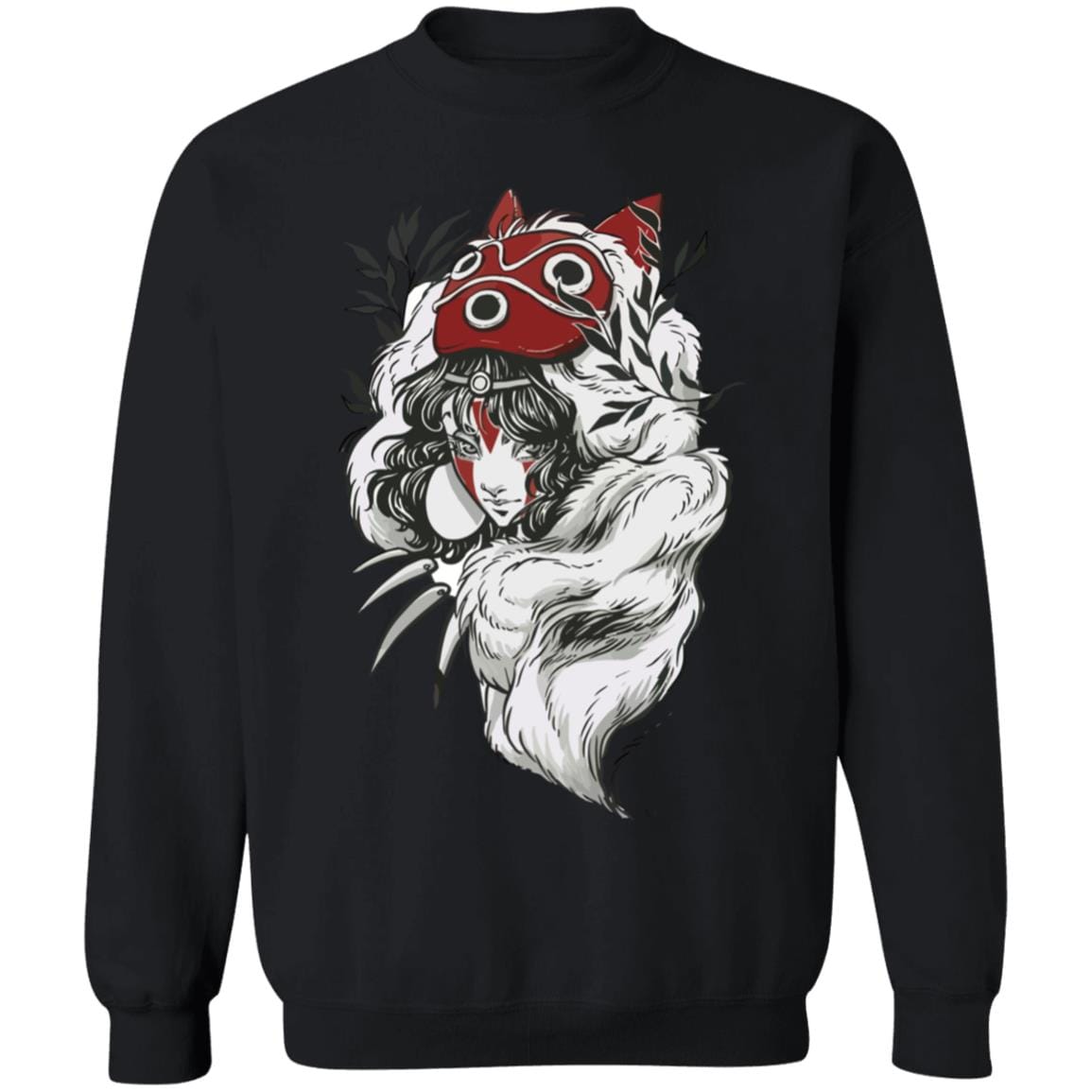 Princess Mononoke Black and White Fanart Sweatshirt Ghibli Store