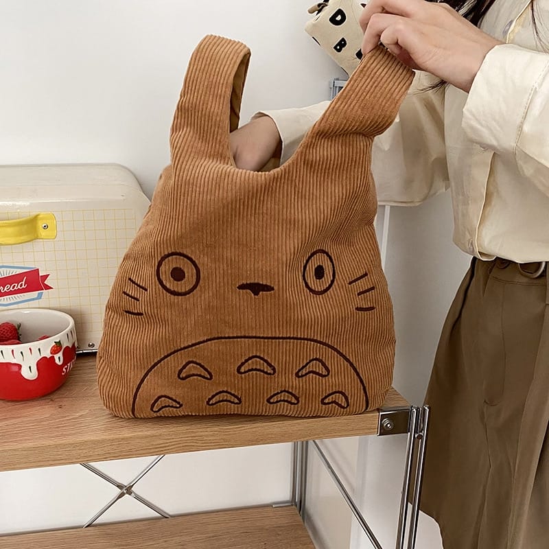 My Neighbor Totoro Cartoon Corduroy Tote Bag Ghibli Store ghibli.store