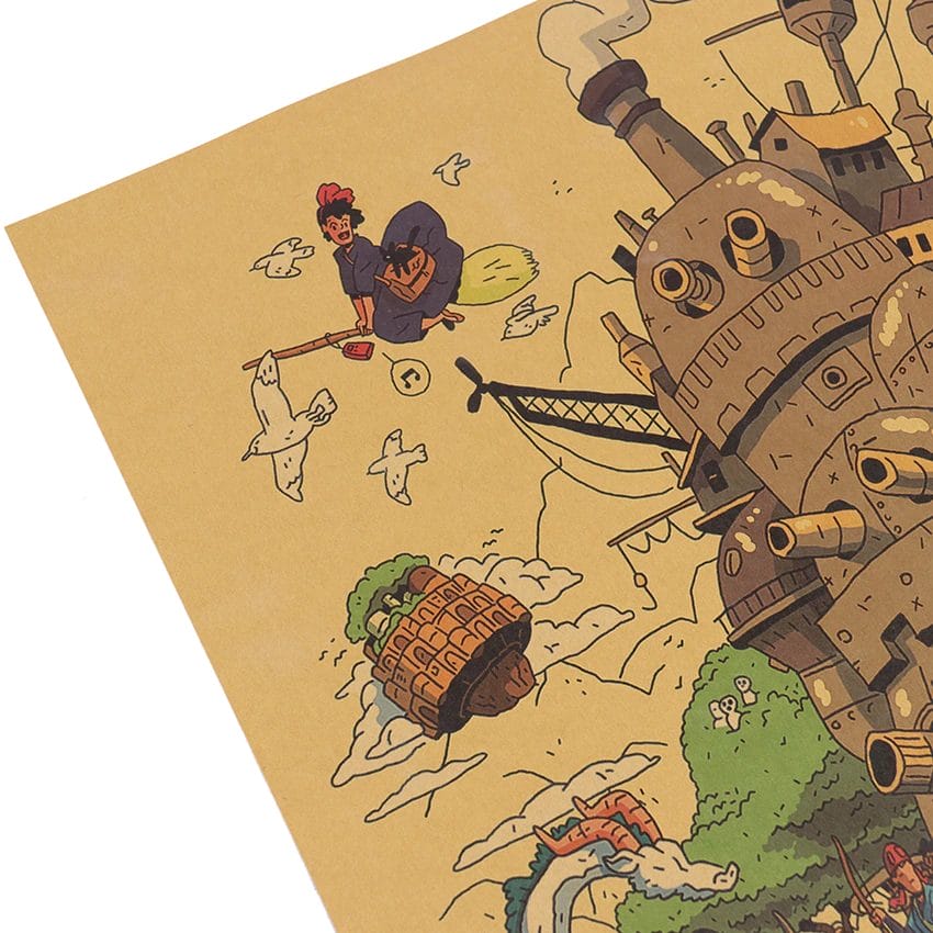 Ghibli Characters Vintage Poster - Ghibli Store