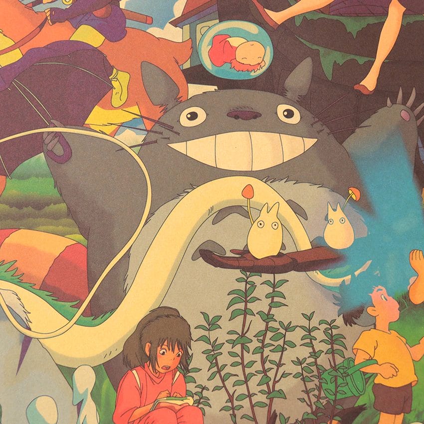 Ghibli Characters Vintage Poster Ver 2 - Ghibli Store