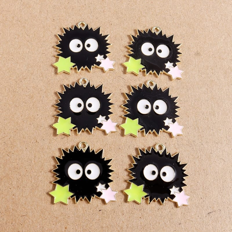 Funny Soot Charms For DIY Jewelry Set 10 pcs