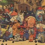 Ghibli Characters Vintage Poster
