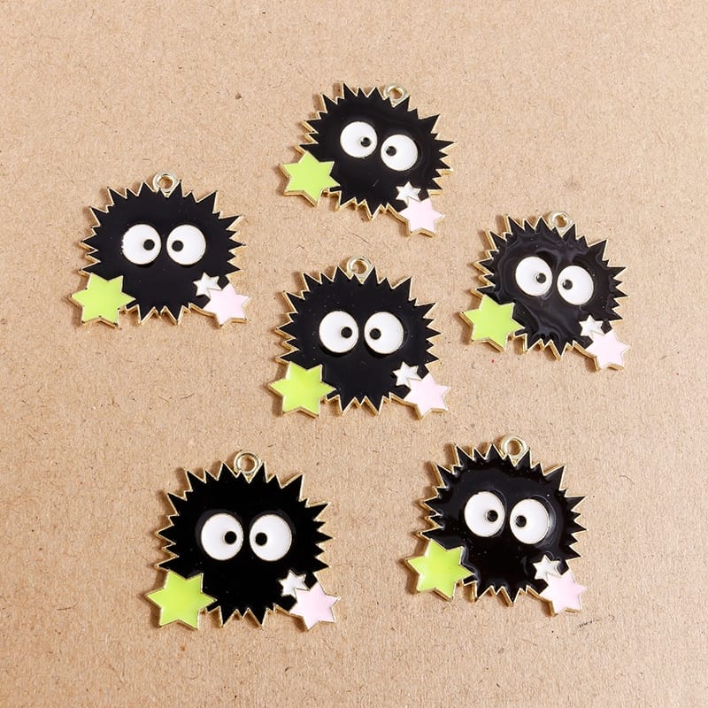 Funny Soot Charms For DIY Jewelry Set 10 pcs