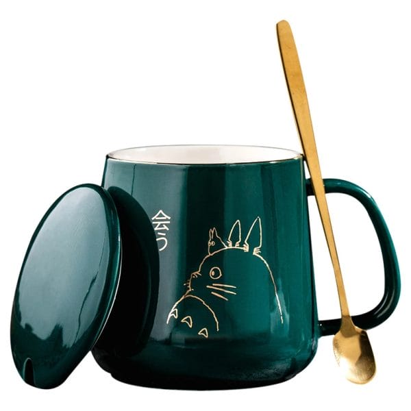My Neighbor Totoro Ceramic Coffee Mug With Lid And Spoon Ghibli Store ghibli.store