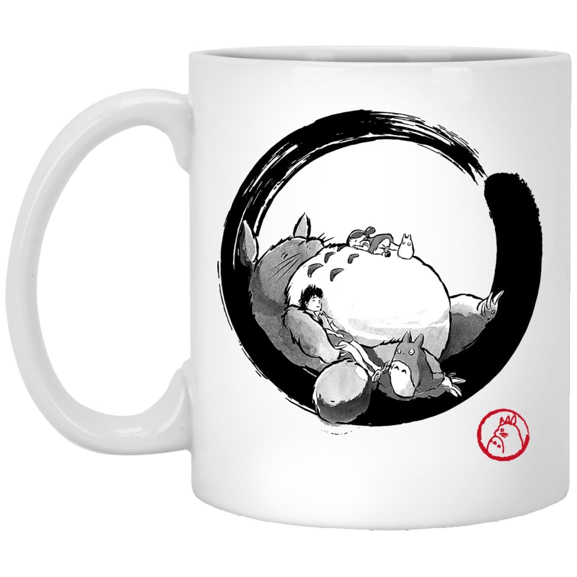 Totoro Family and the Girls in Black and White Mug