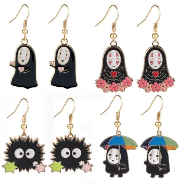 Spirited Away No Face Man & Fairydust Earrings Ghibli Store ghibli.store