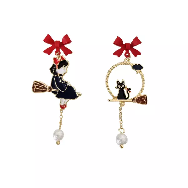 Kiki’s Delivery Service Cute Pearl Asymmetry Earrings Ghibli Store ghibli.store