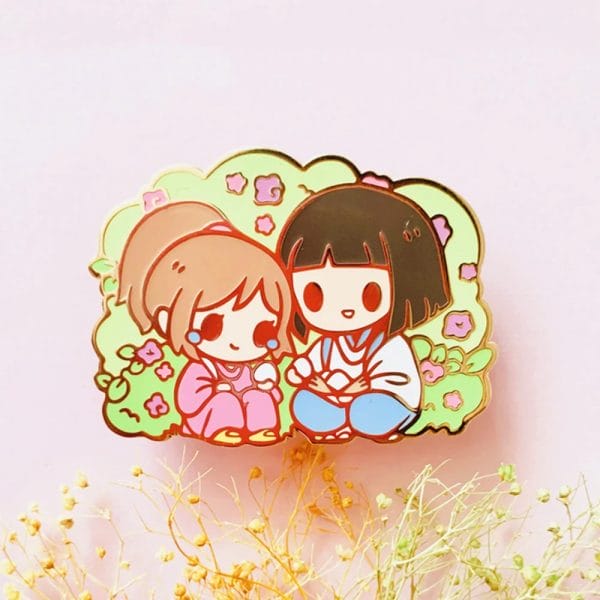 Spirited Away – Chibi Haku and Chihiro Badge Pin